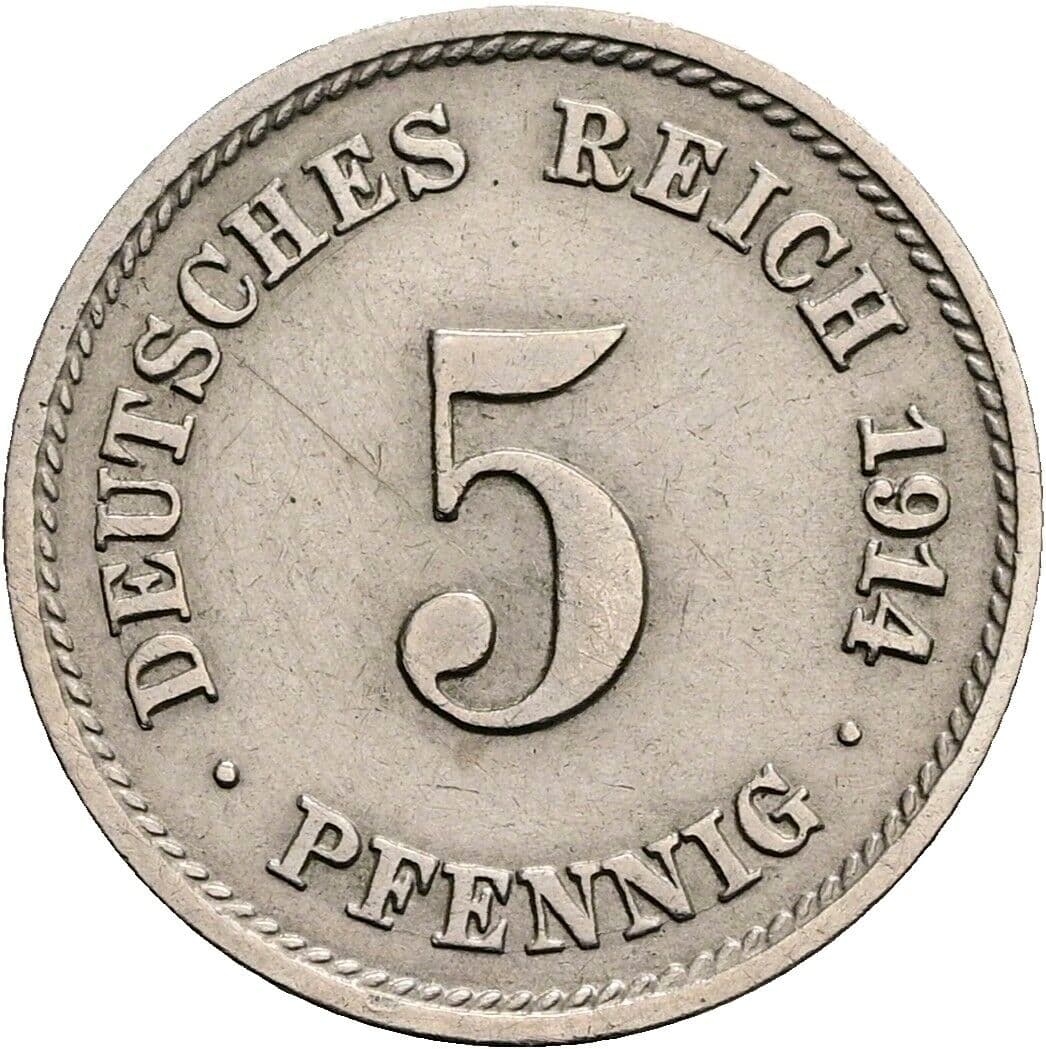 5 Pfennig 1914 F – Vorderseite