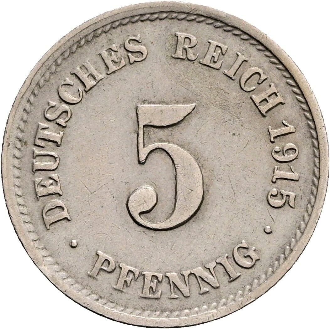 5 Pfennig 1915 F – Vorderseite
