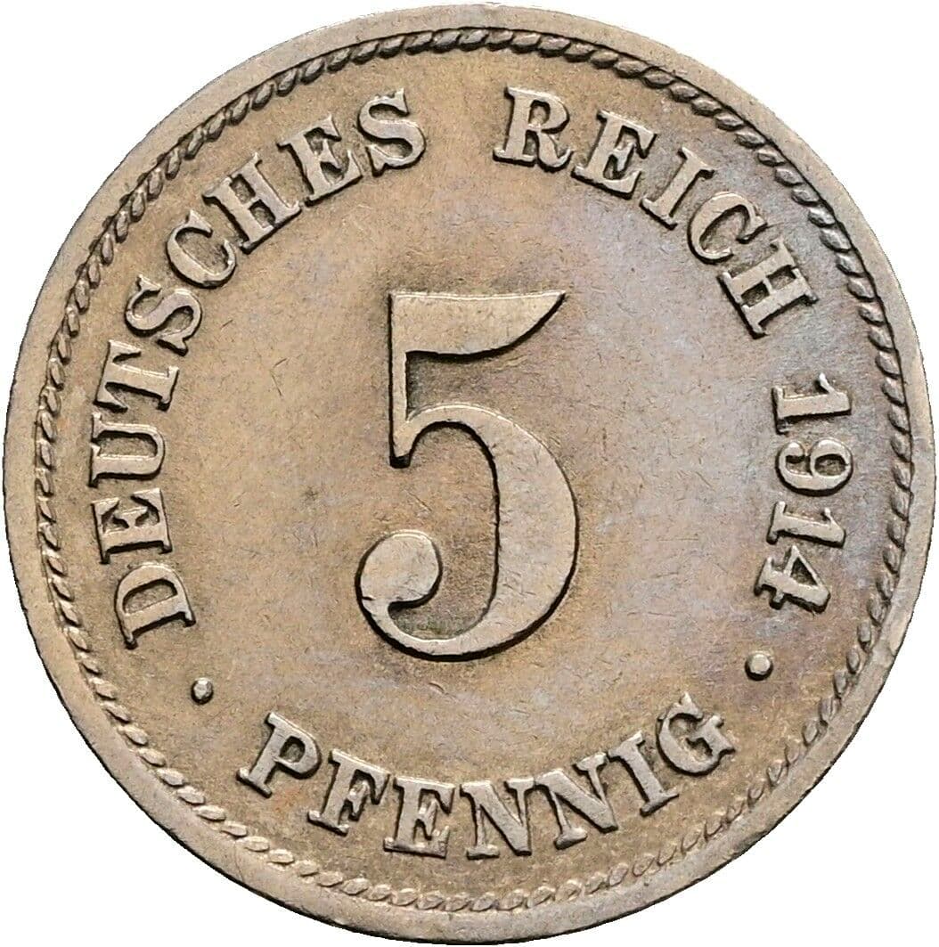 5 Pfennig 1914 G – Vorderseite