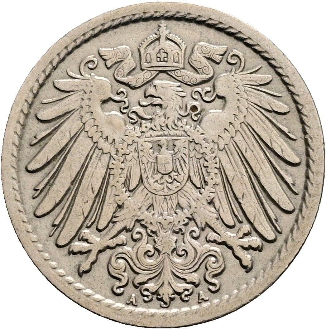 5 Pfennig 1912 A – Rückseite