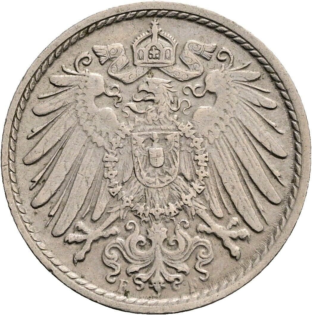 5 Pfennig 1915 F – Rückseite