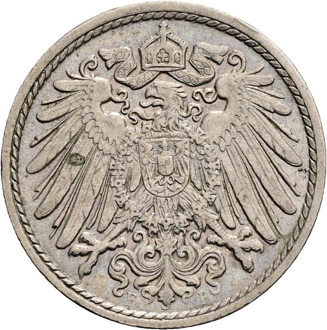 5 Pfennig 1913 F – Rückseite