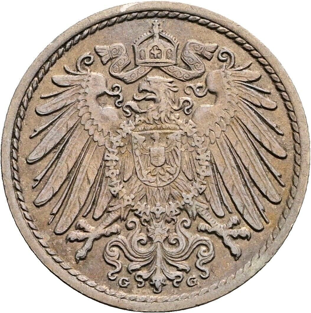 5 Pfennig 1914 G – Rückseite