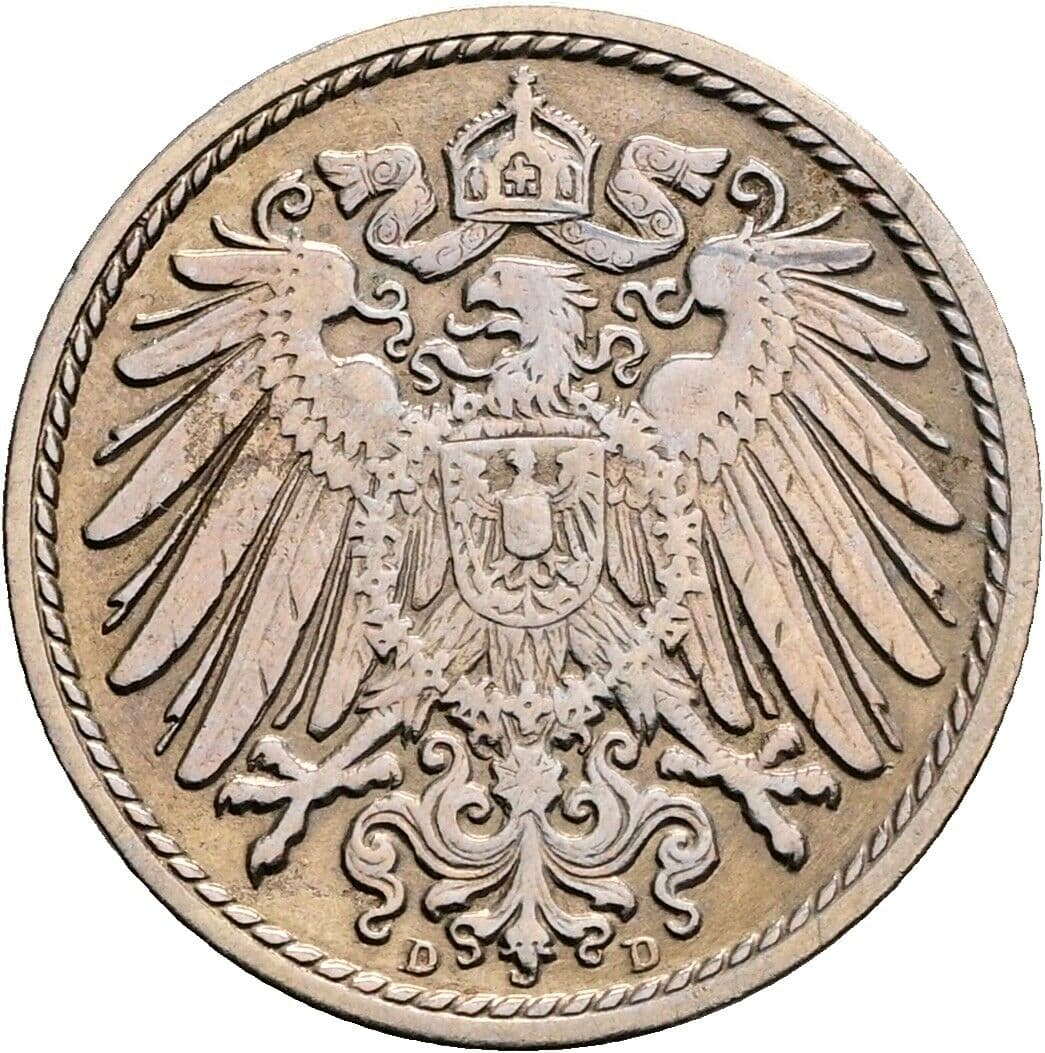 5 Pfennig 1912 D – Rückseite