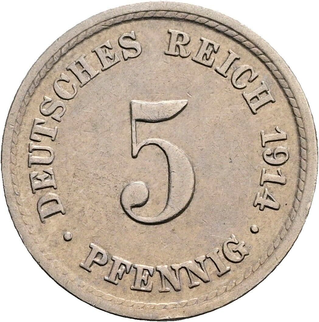 5 Pfennig 1914 A – Vorderseite