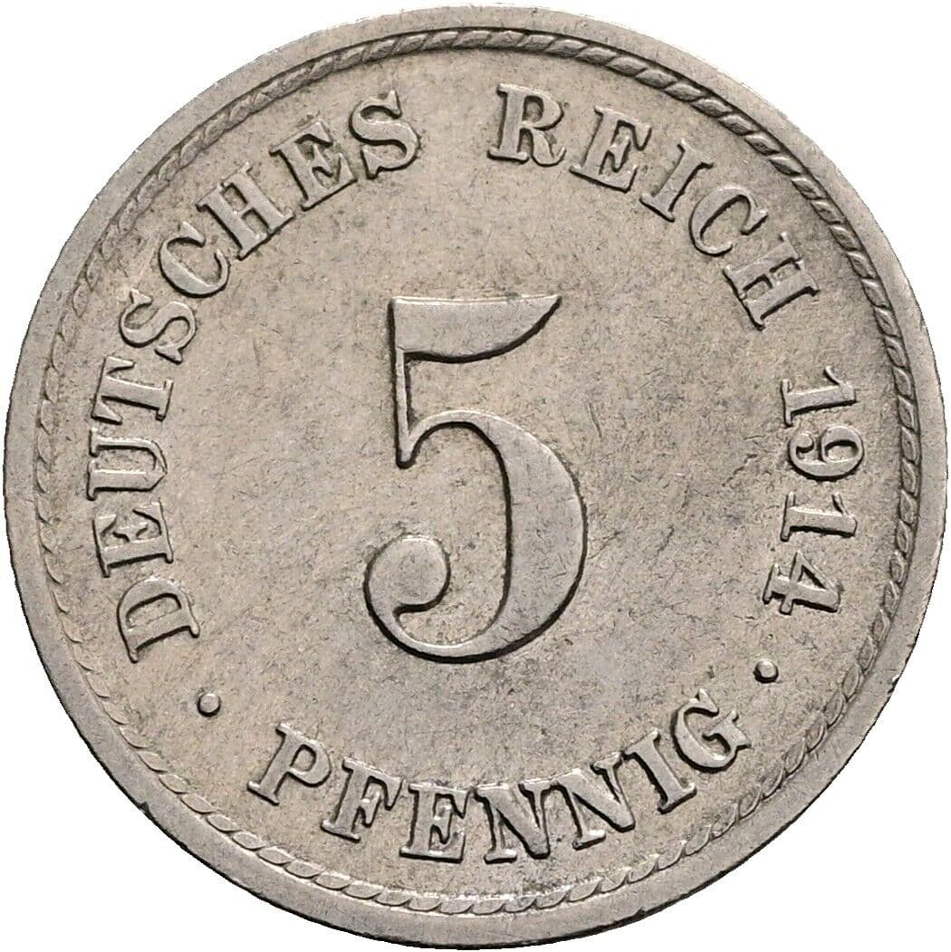 5 Pfennig 1914 A – Vorderseite