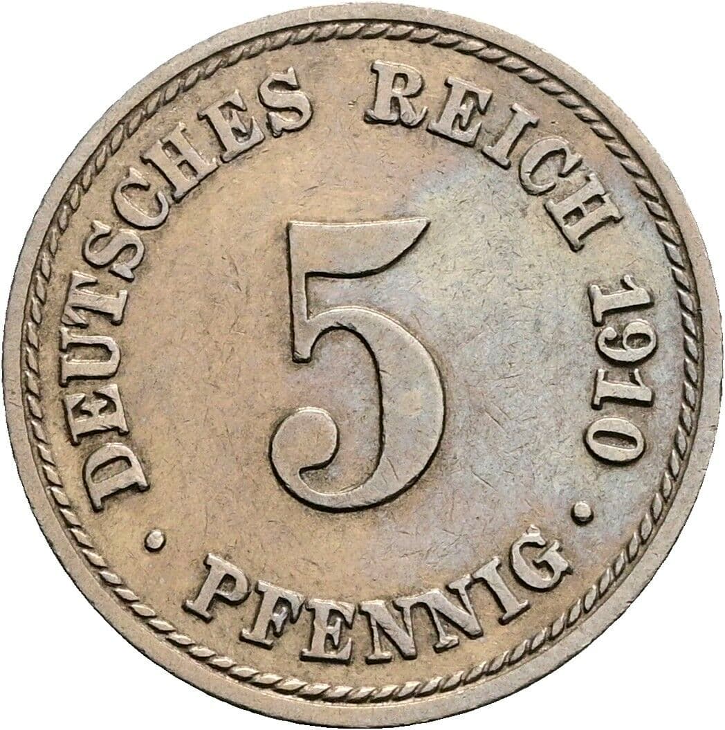 5 Pfennig 1910 A – Vorderseite