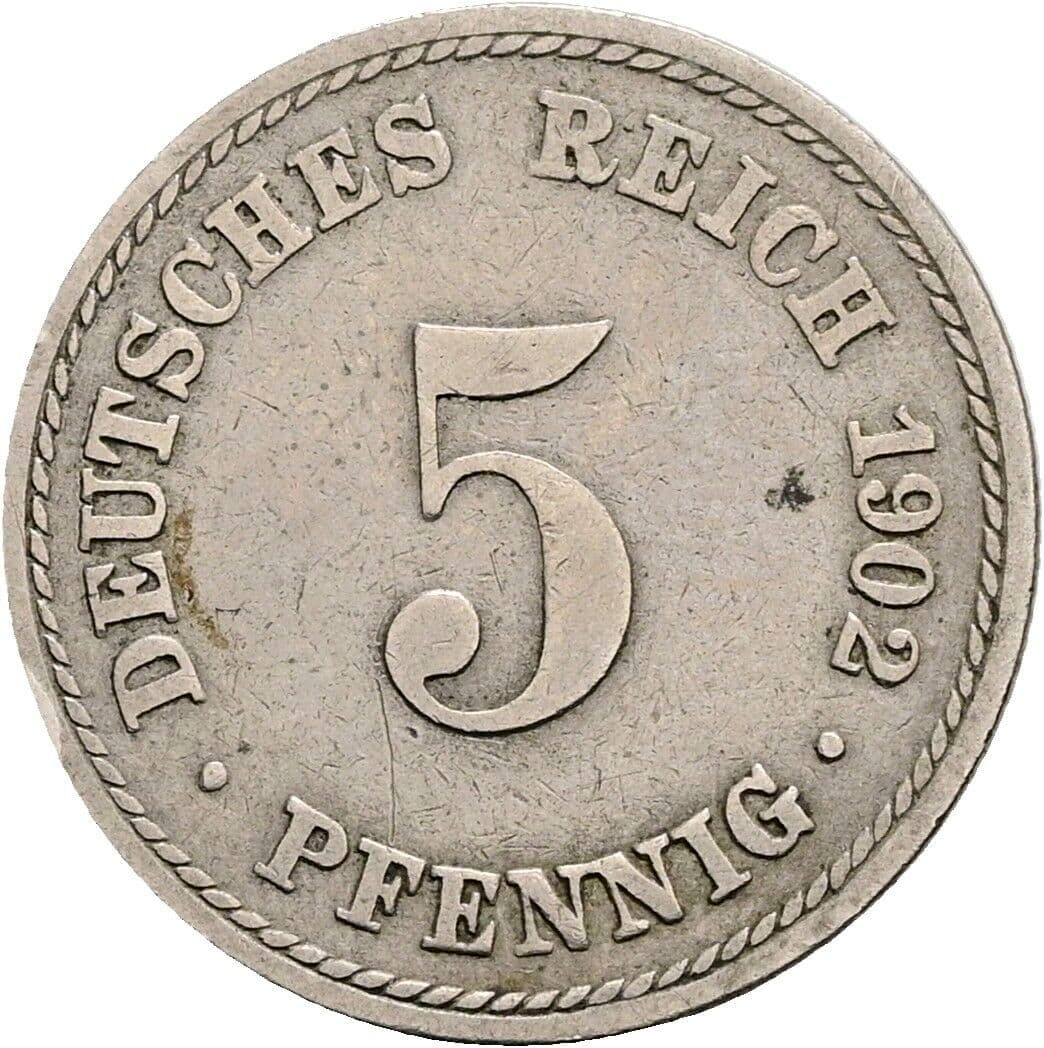 5 Pfennig 1902 A – Vorderseite