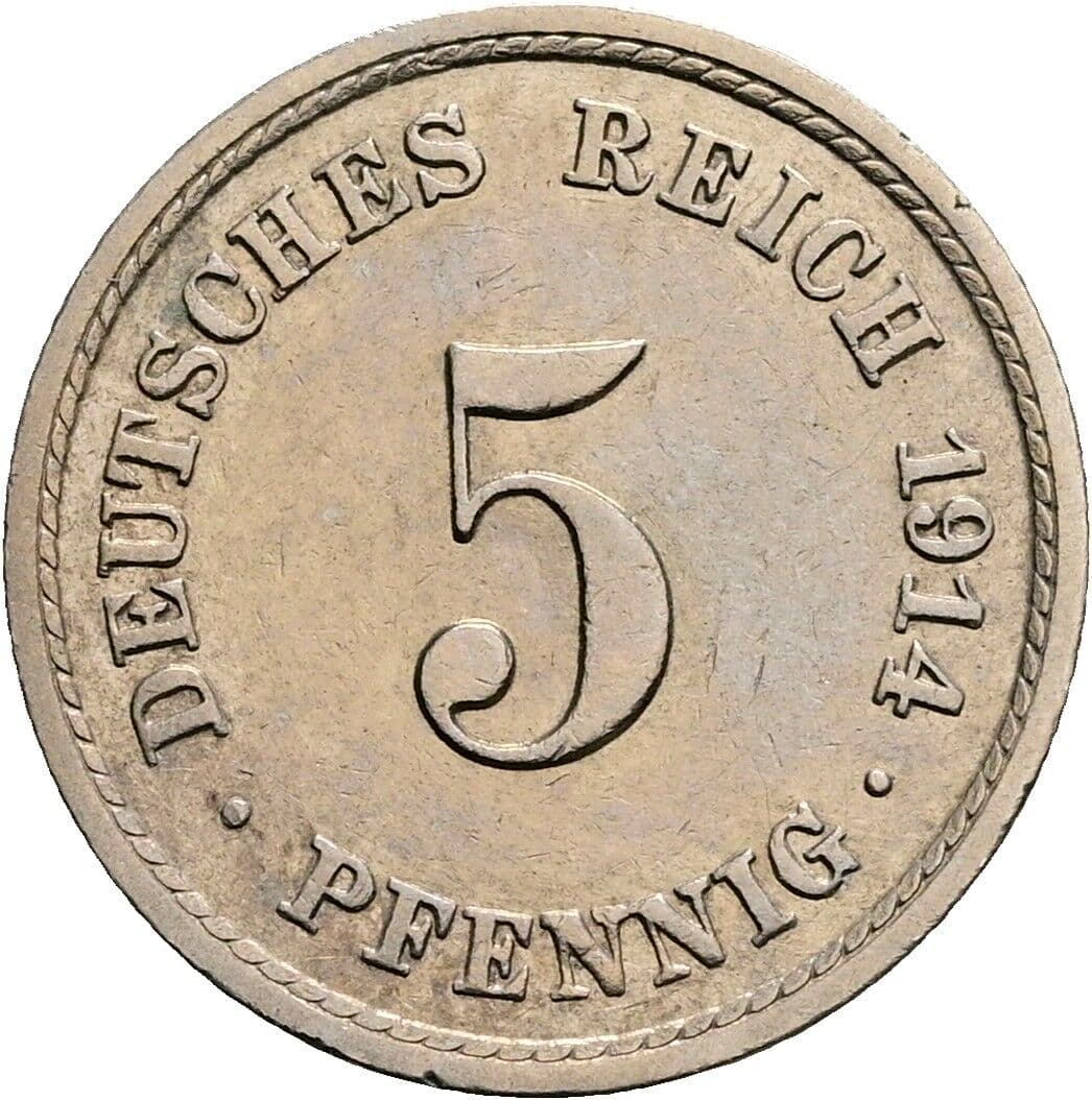 5 Pfennig 1914 A – Vorderseite