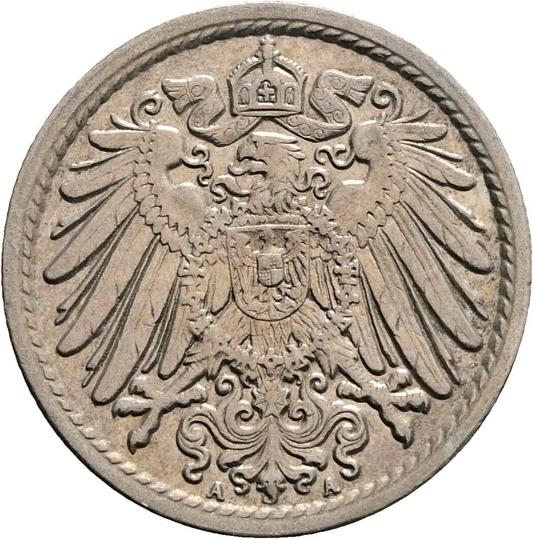 5 Pfennig 1913 A – Rückseite