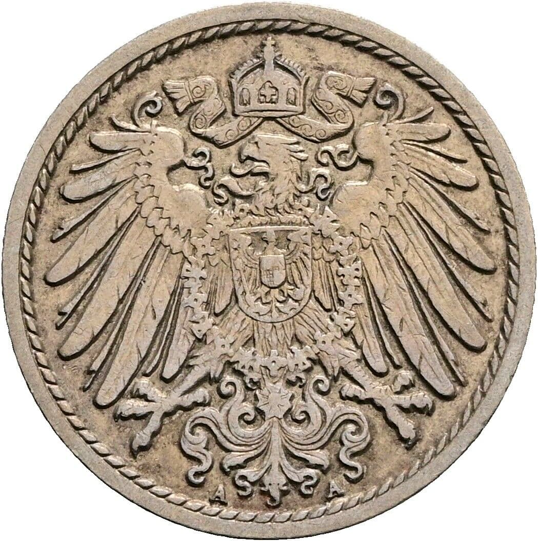 5 Pfennig 1910 A – Rückseite