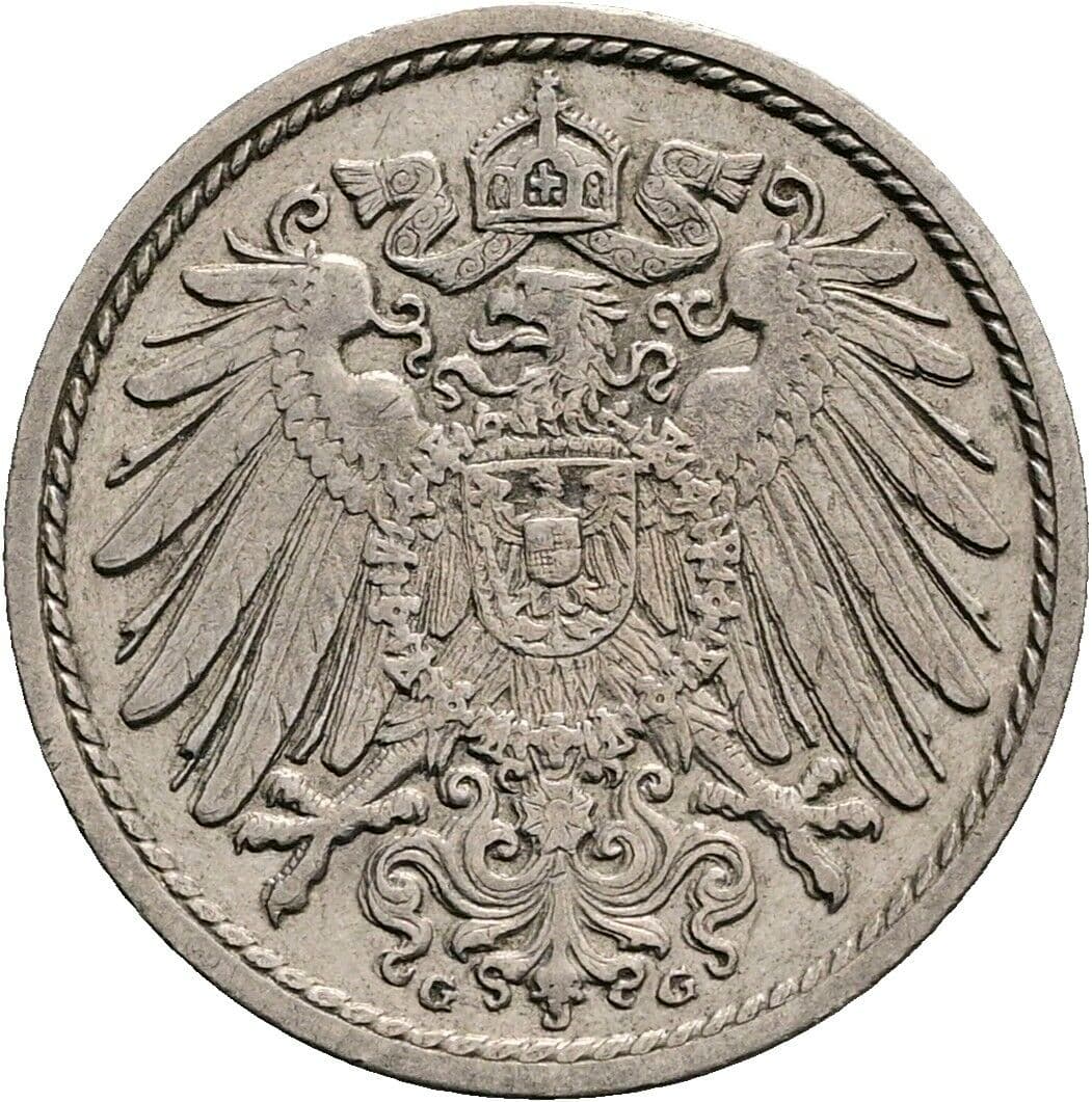 5 Pfennig 1912 G – Rückseite