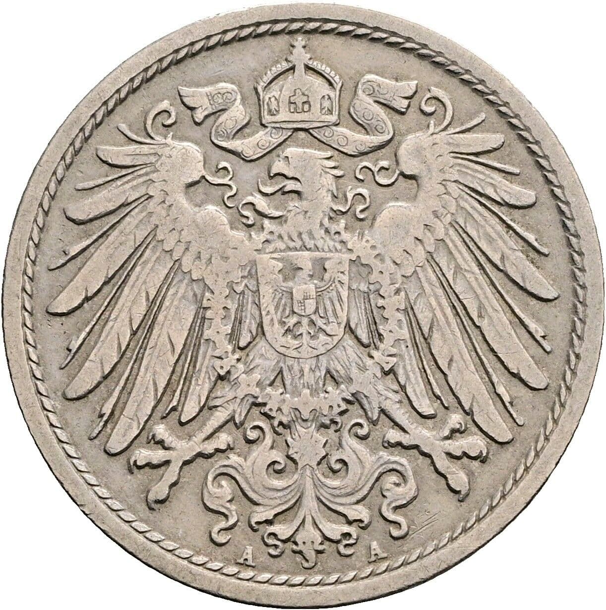 10 Pfennig 1907 A – Rückseite