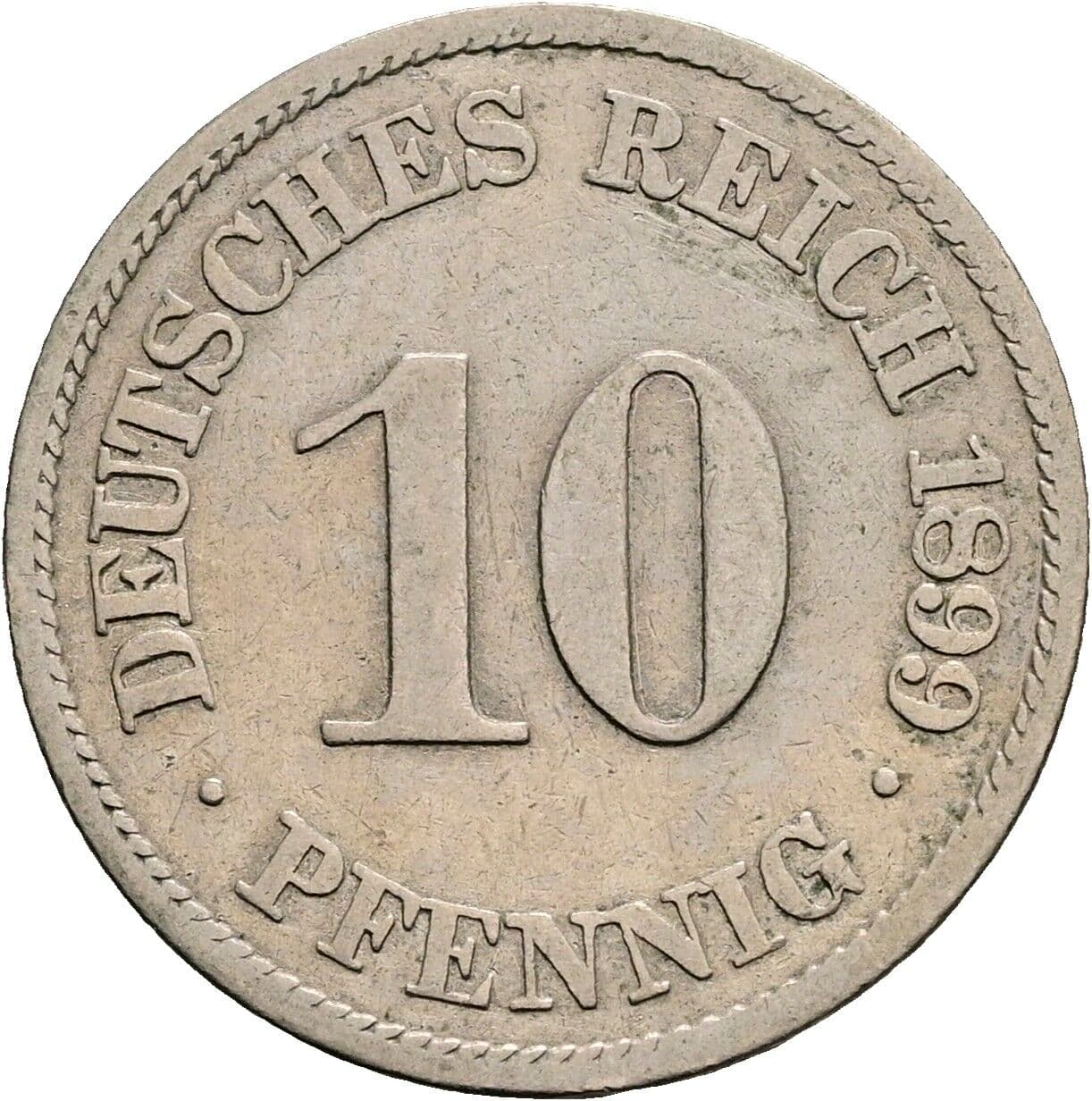 10 Pfennig 1899 A – Vorderseite