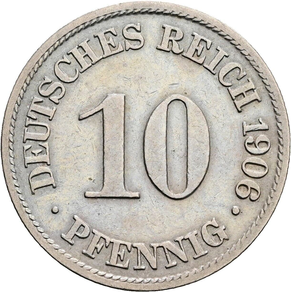 10 Pfennig 1906 A – Vorderseite