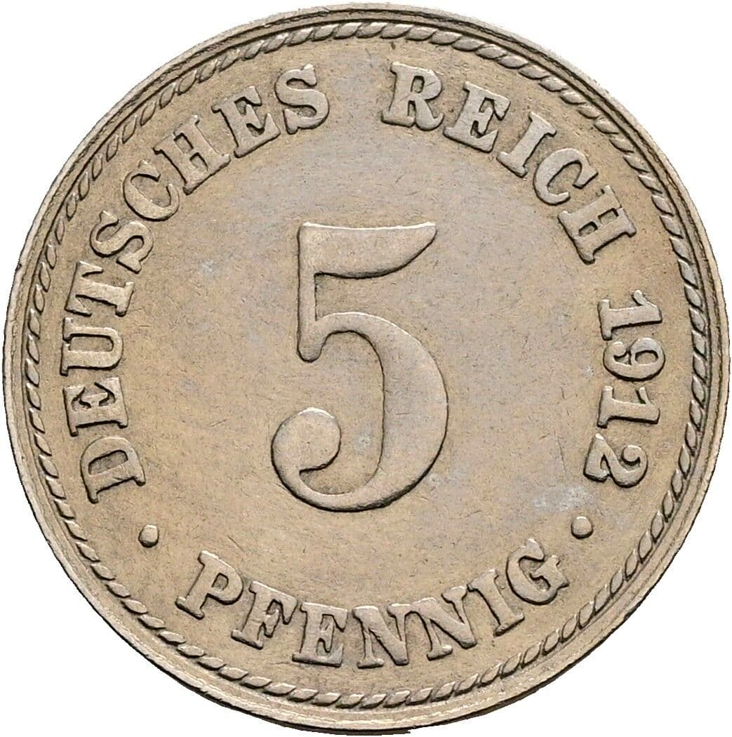 5 Pfennig 1912 A – Vorderseite