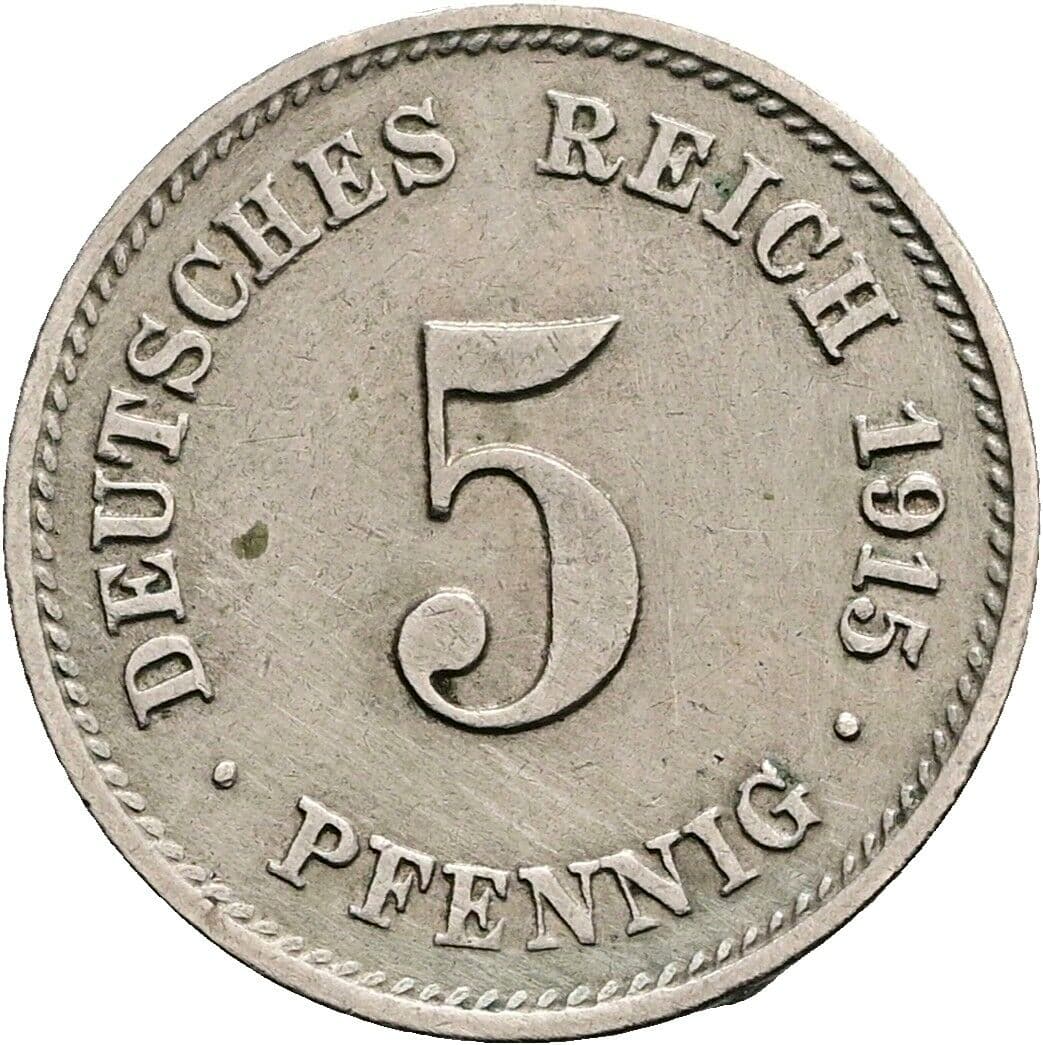 5 Pfennig 1915 G – Vorderseite
