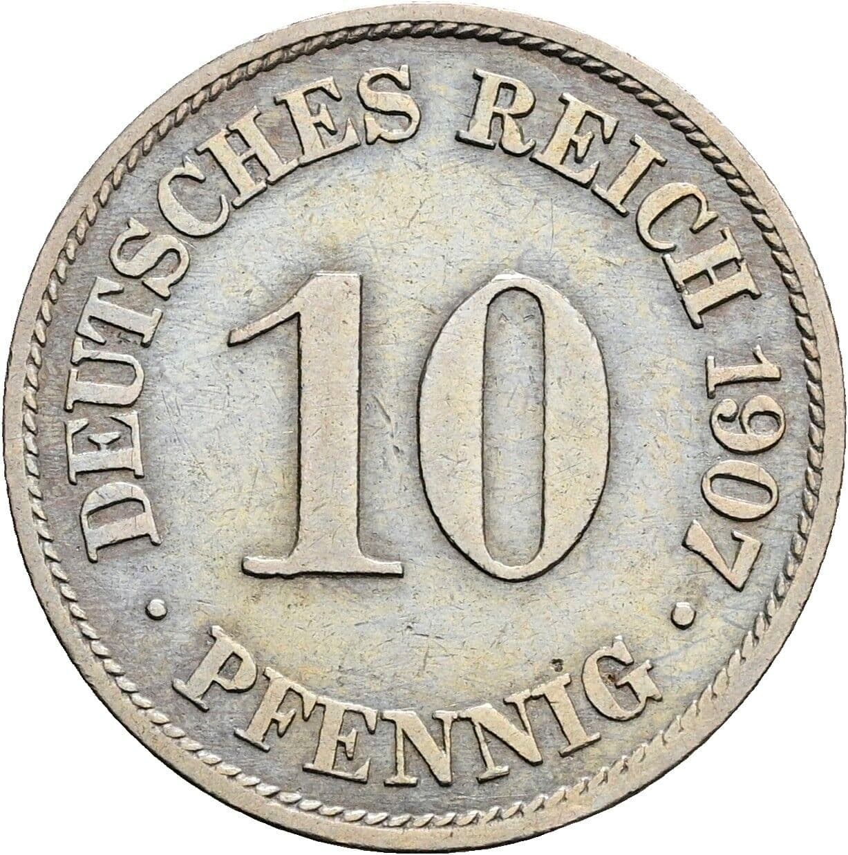 10 Pfennig 1907 A – Vorderseite