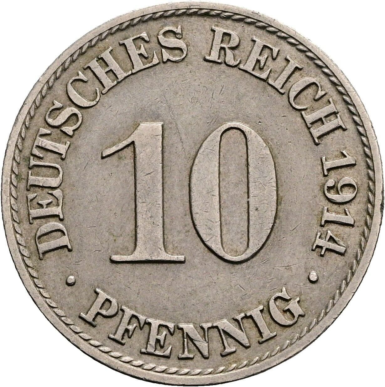 10 Pfennig 1914 A – Vorderseite