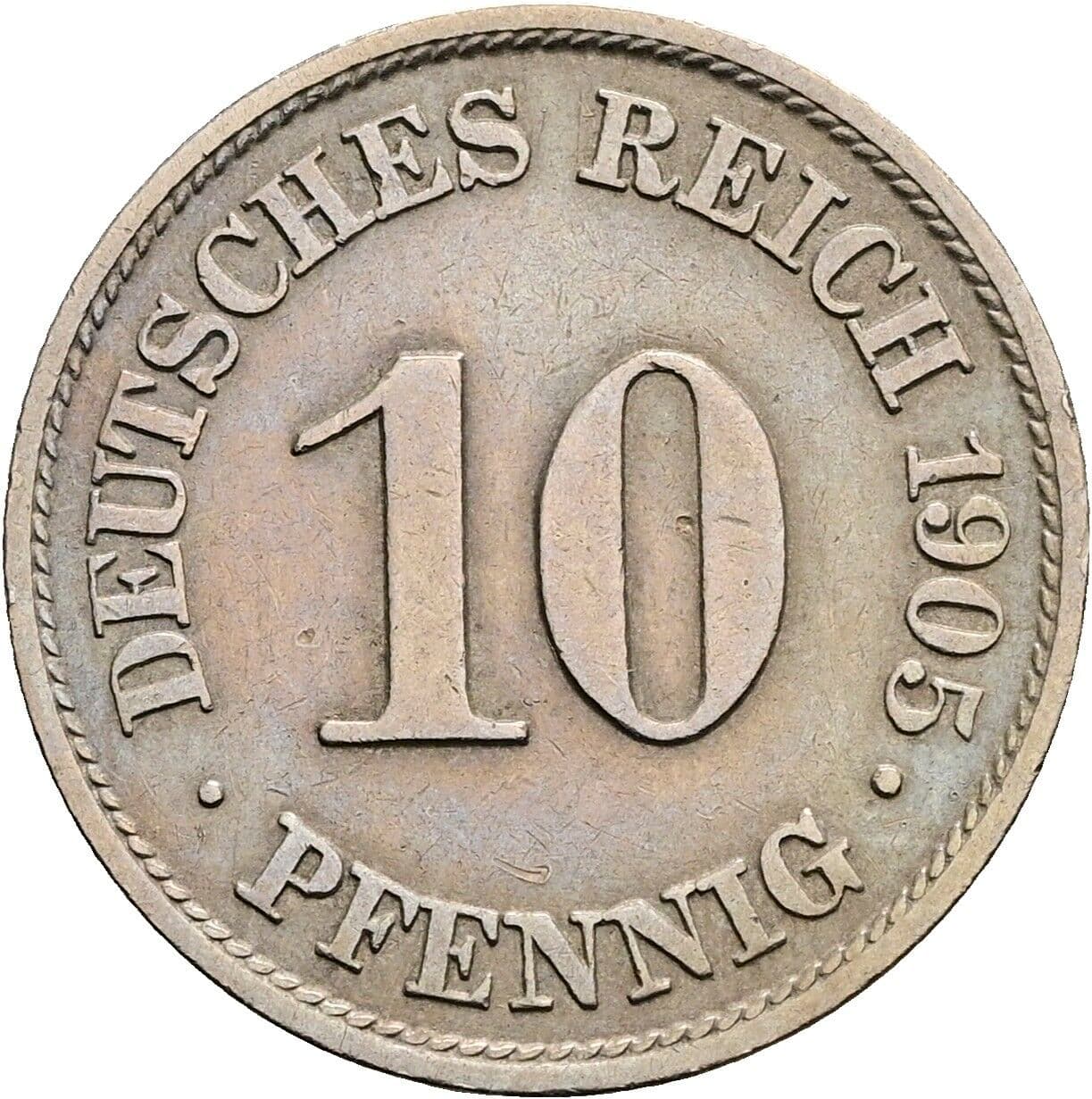10 Pfennig 1905 A – Vorderseite