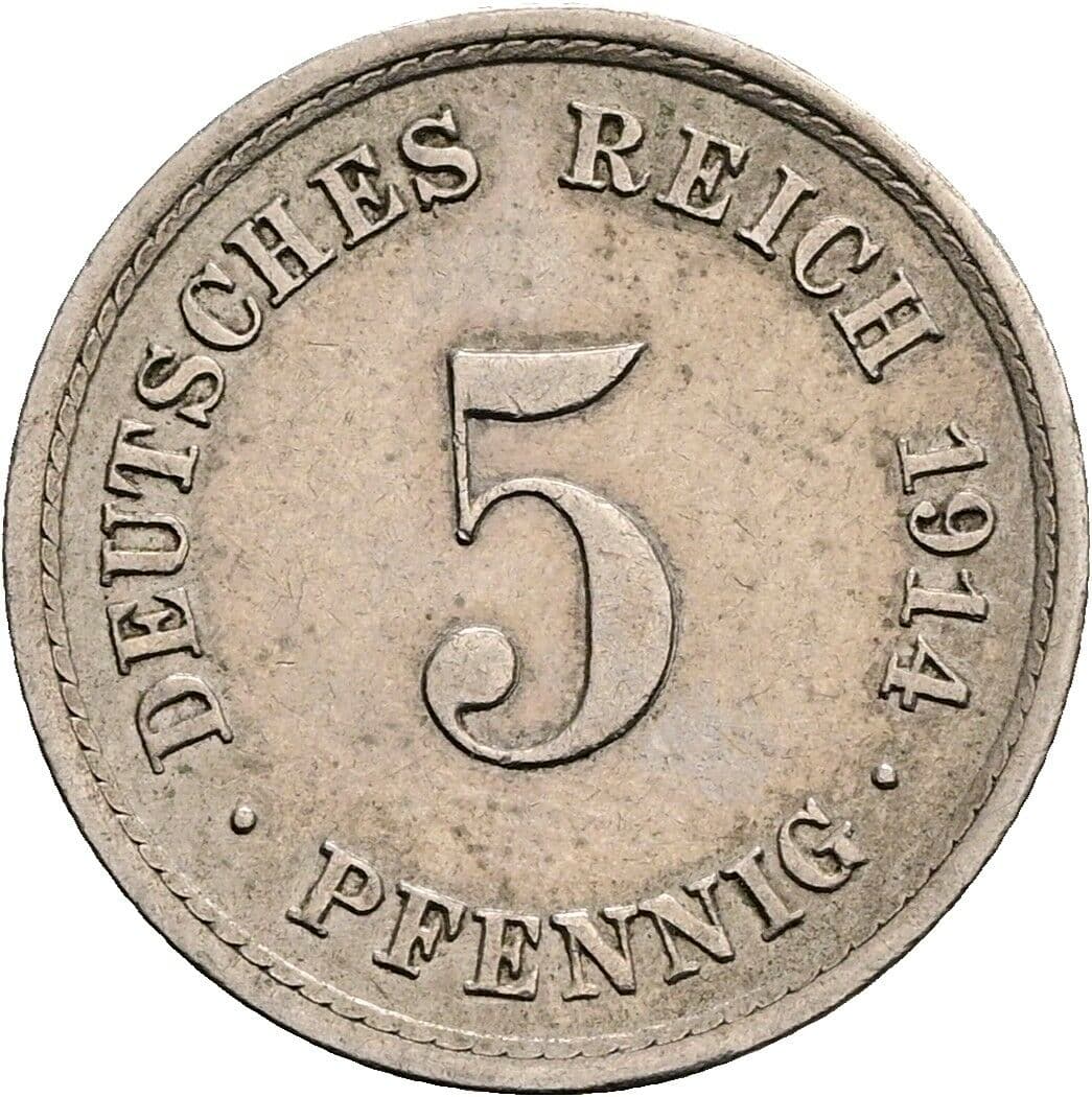 5 Pfennig 1914 A – Vorderseite