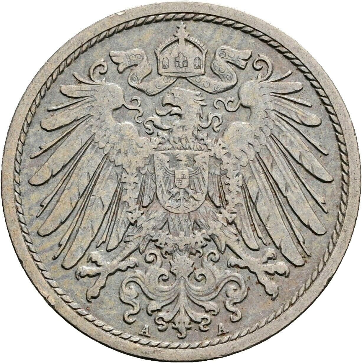 10 Pfennig 1907 A – Rückseite