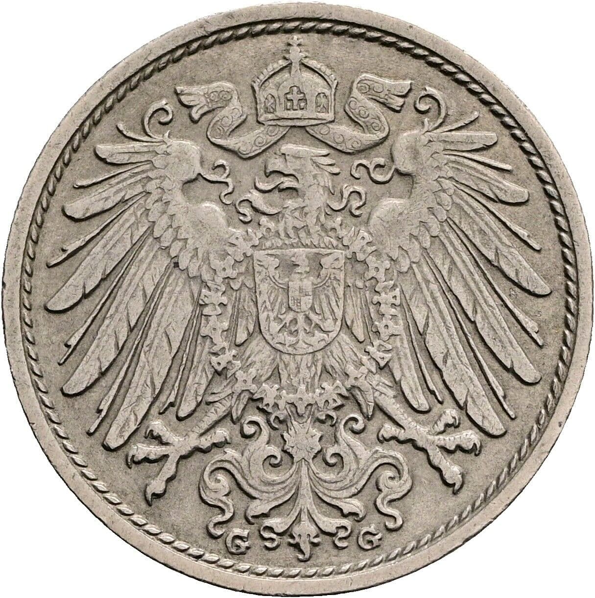 10 Pfennig 1912 G – Rückseite