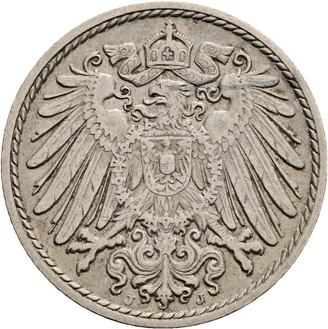 5 Pfennig 1911 J – Rückseite