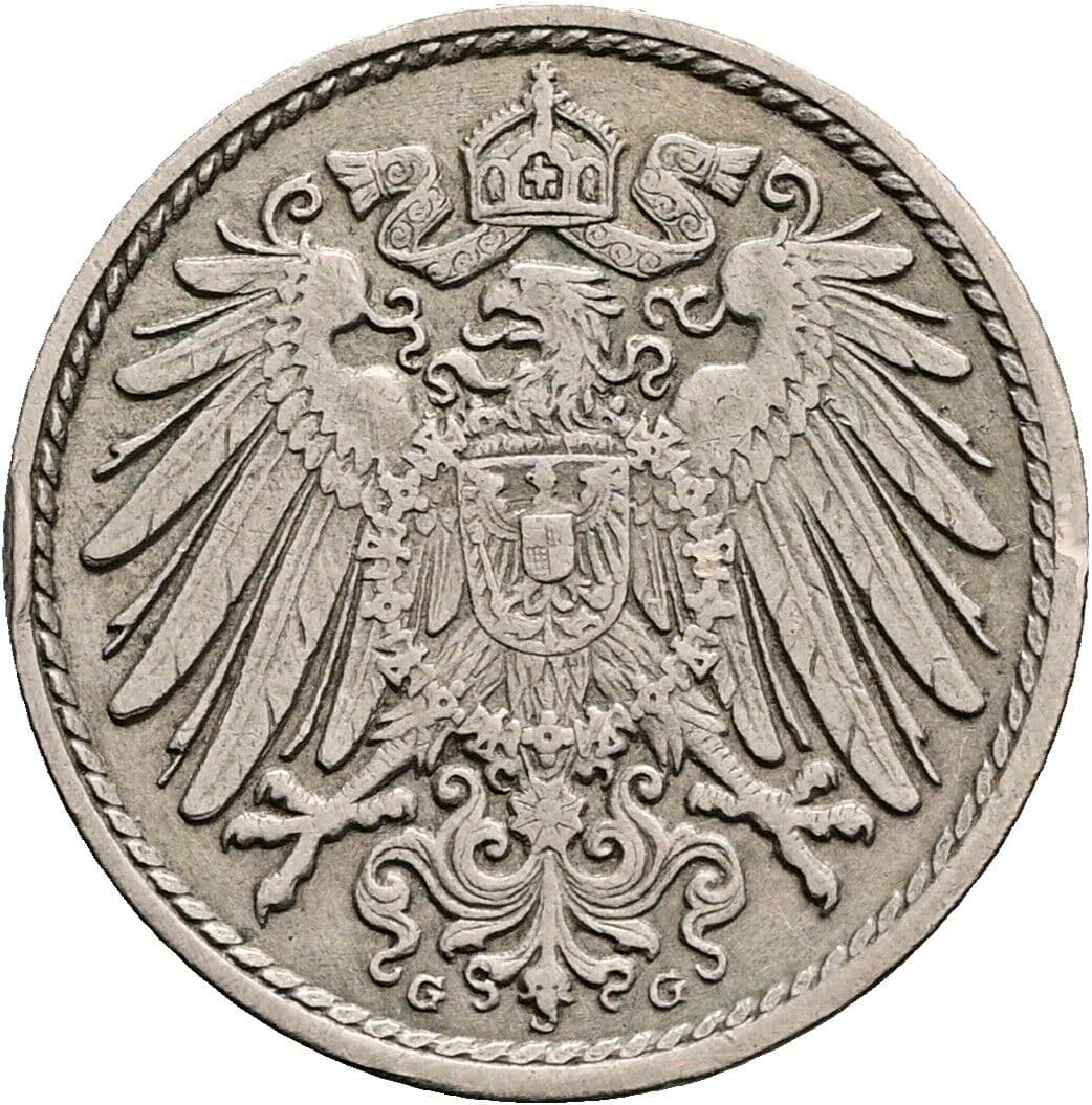 5 Pfennig 1915 G – Rückseite