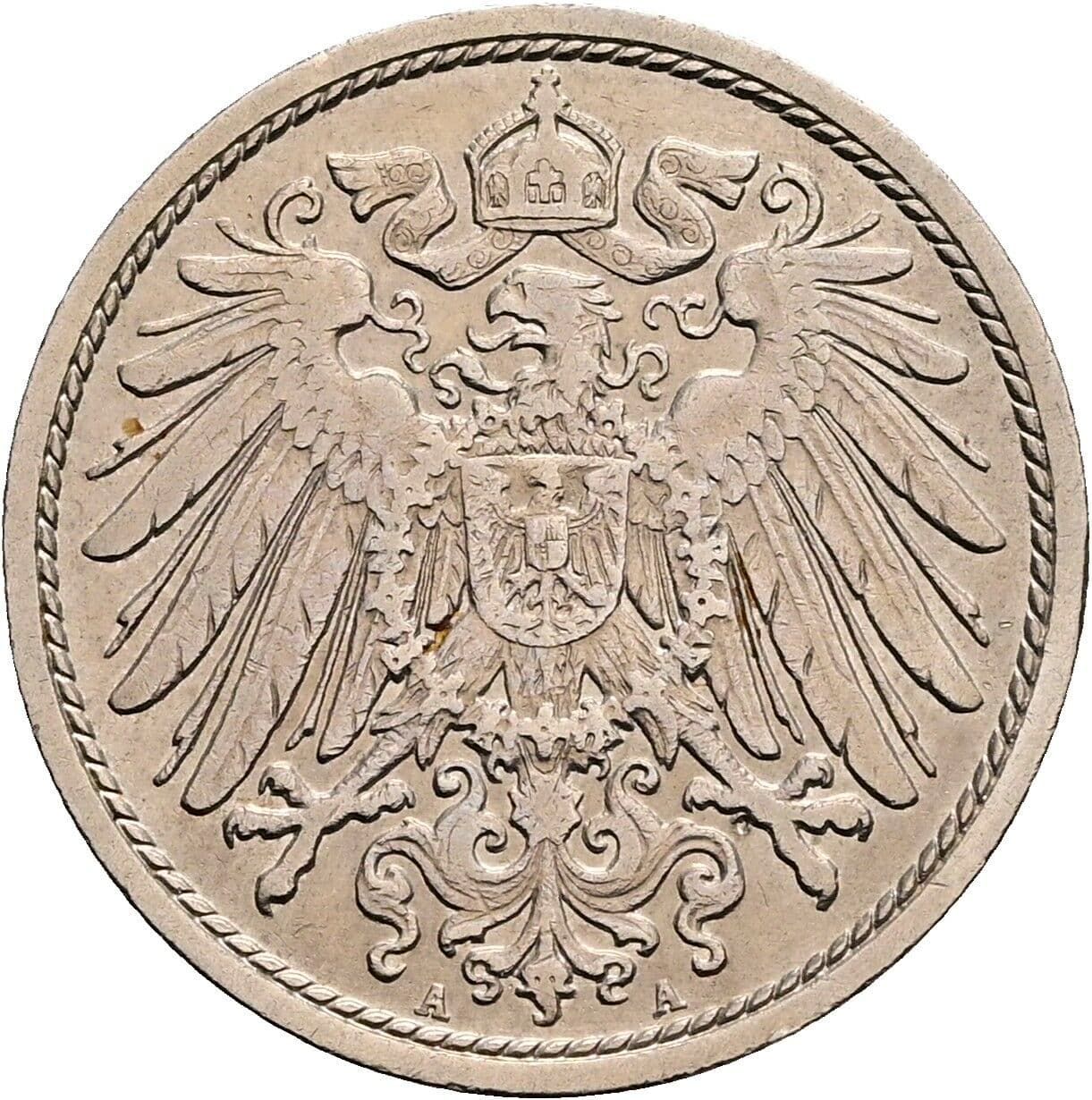 10 Pfennig 1908 A – Rückseite