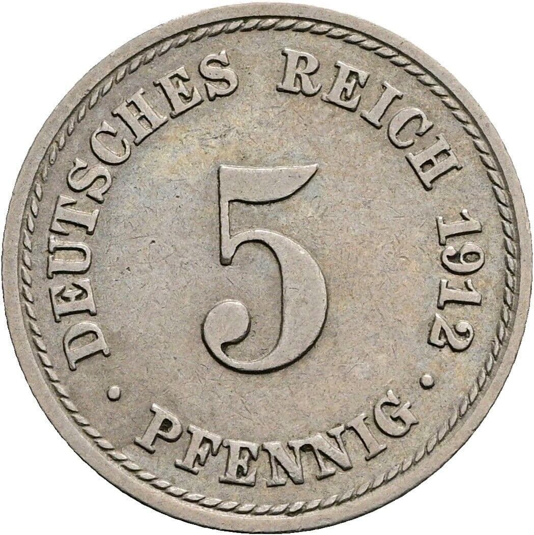 5 Pfennig 1912 A – Vorderseite