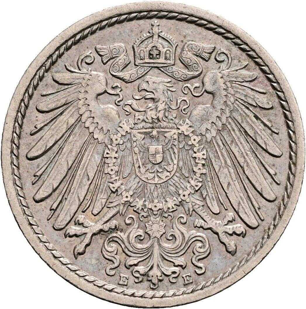 5 Pfennig 1914 E – Rückseite
