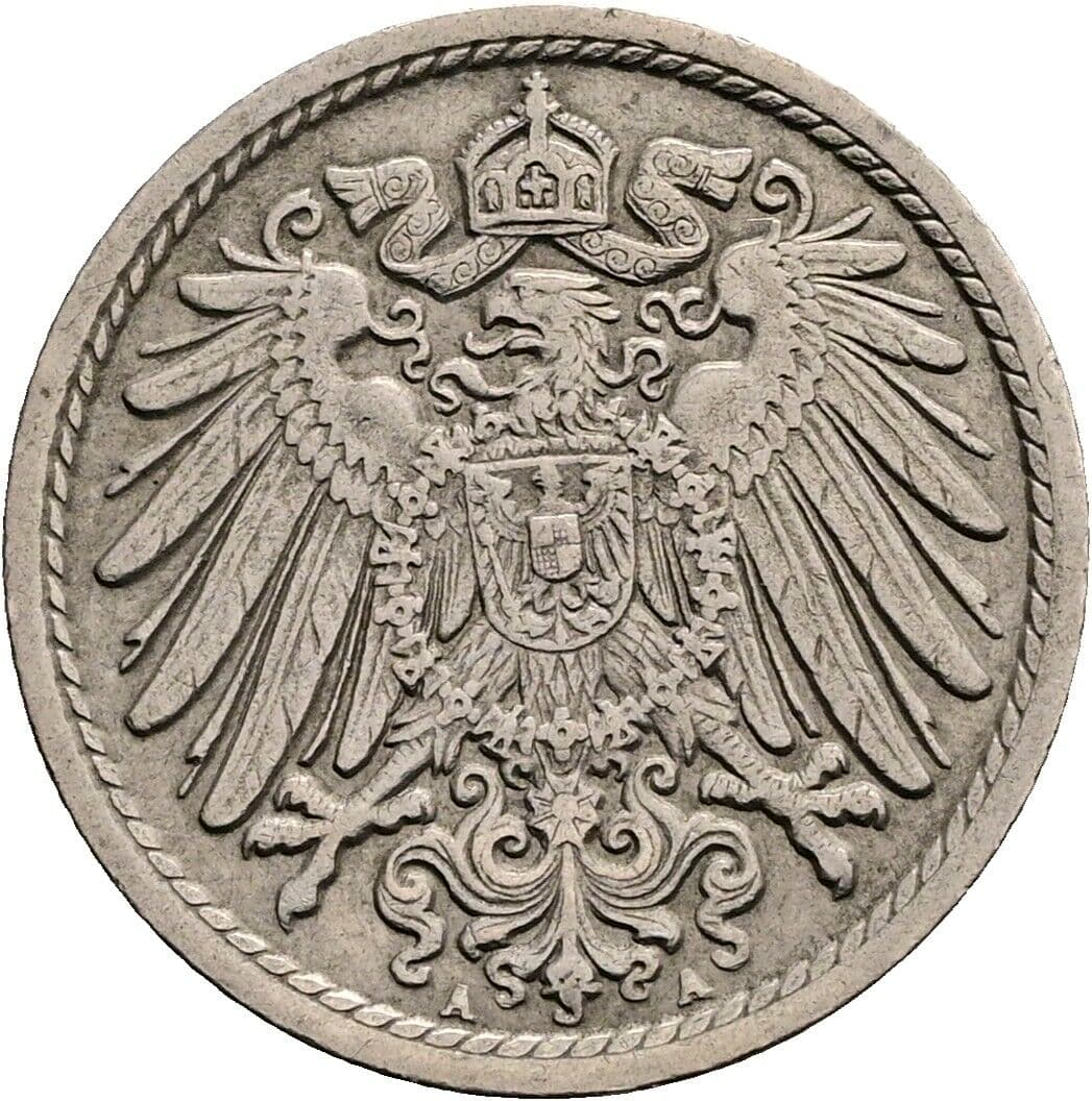5 Pfennig 1913 A – Rückseite