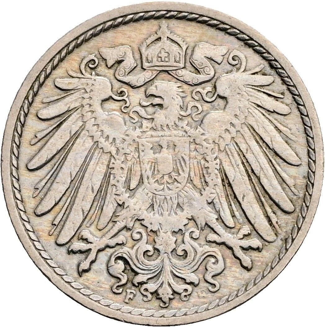 5 Pfennig 1913 F – Rückseite