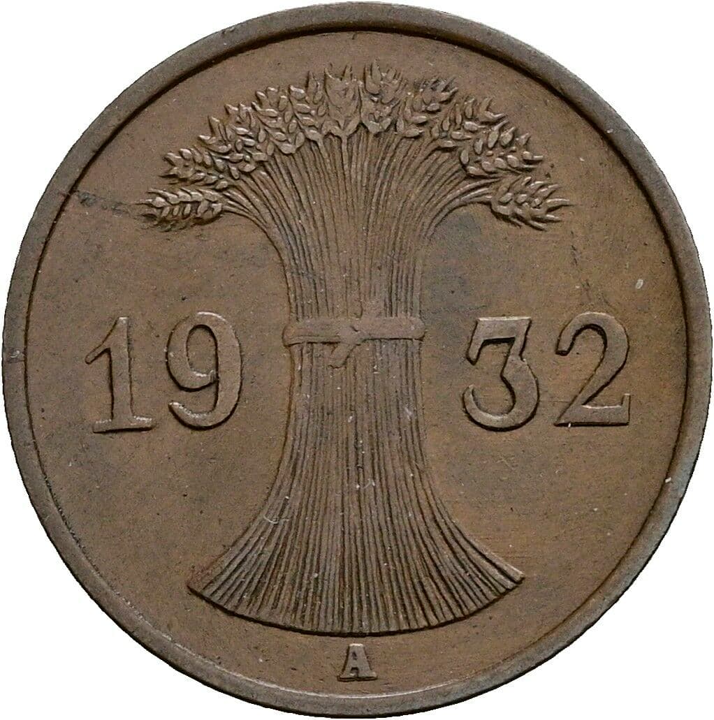1 Reichspfennig 1932 A – Rückseite