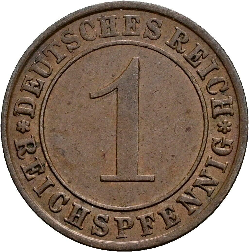 1 Reichspfennig 1933 F – Vorderseite
