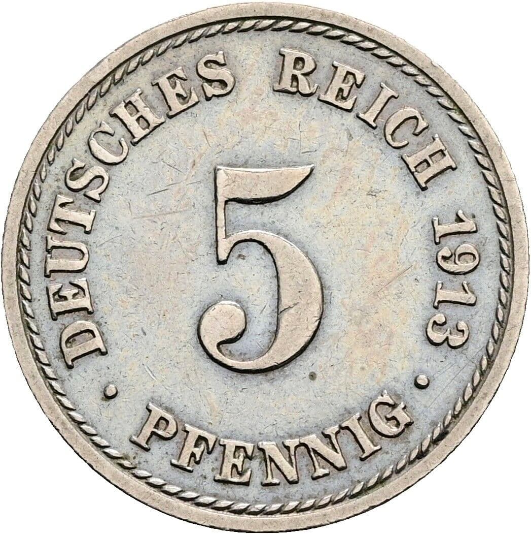 5 Pfennig 1913 A – Vorderseite