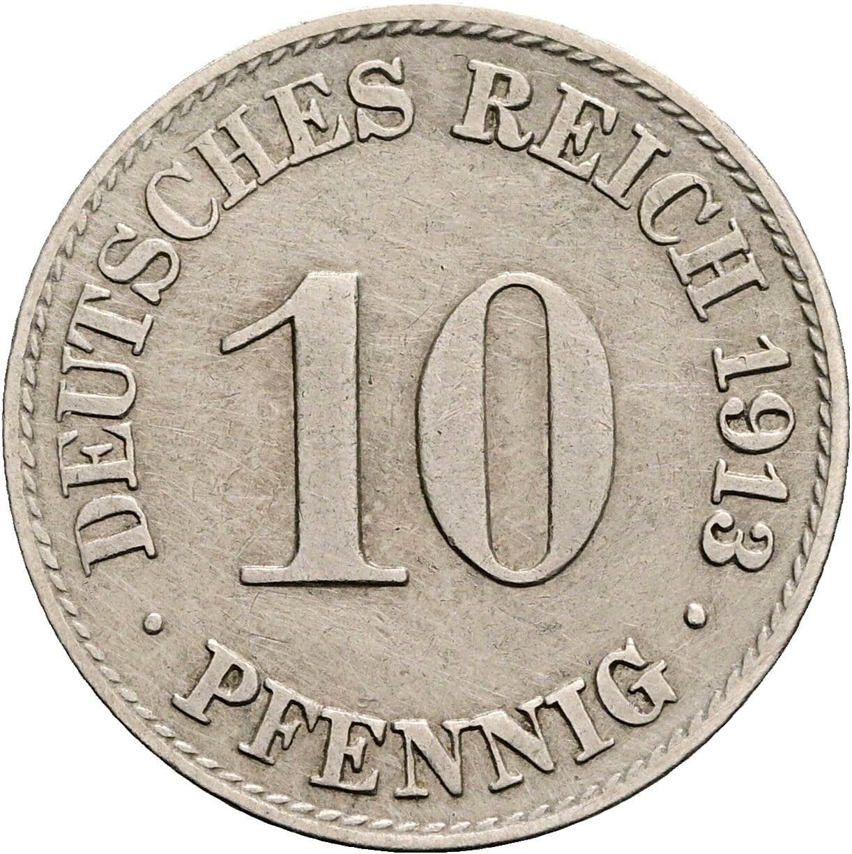 10 Pfennig 1913 A – Vorderseite