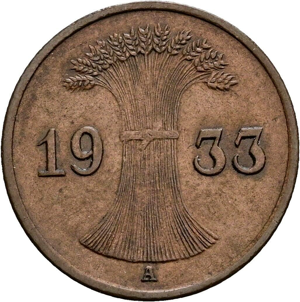 1 Reichspfennig 1933 A – Rückseite
