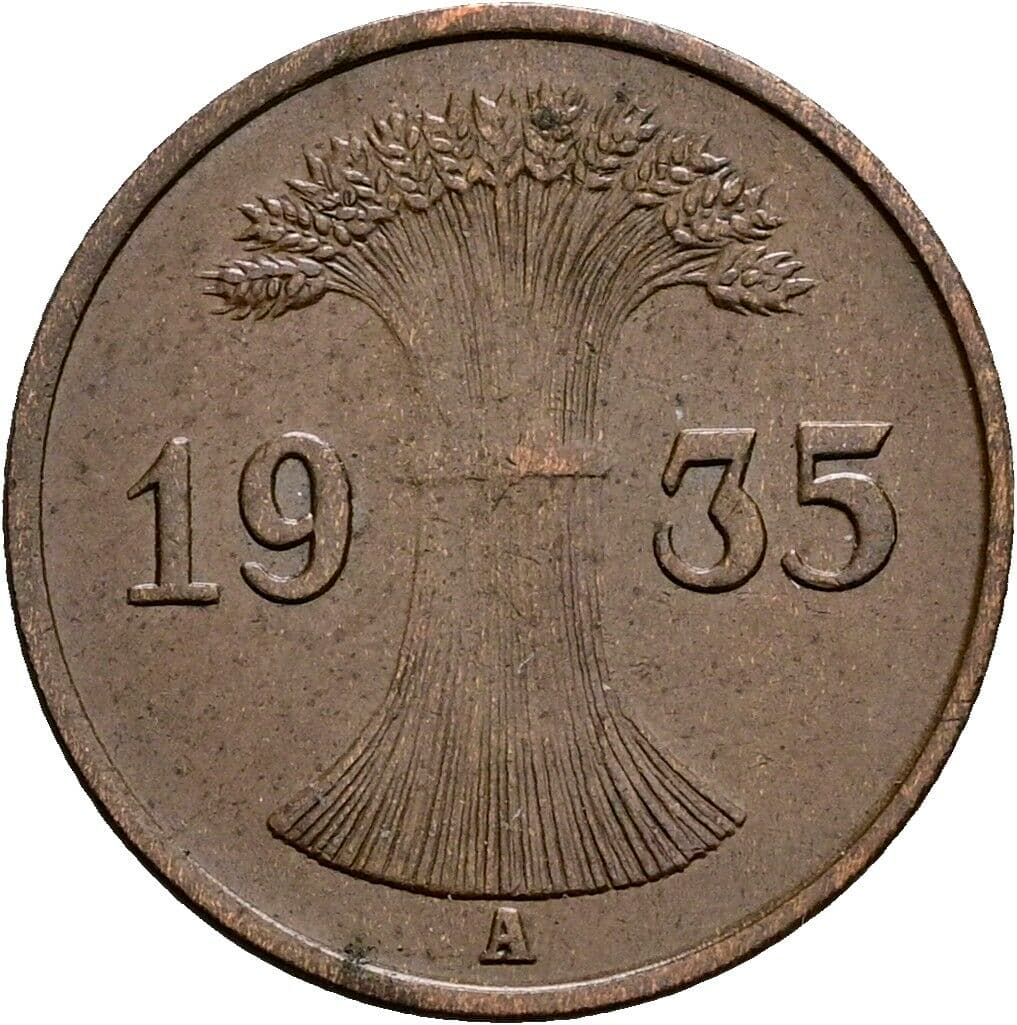 1 Reichspfennig 1935 A – Rückseite