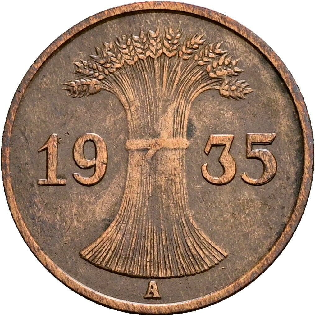 1 Reichspfennig 1935 A – Rückseite