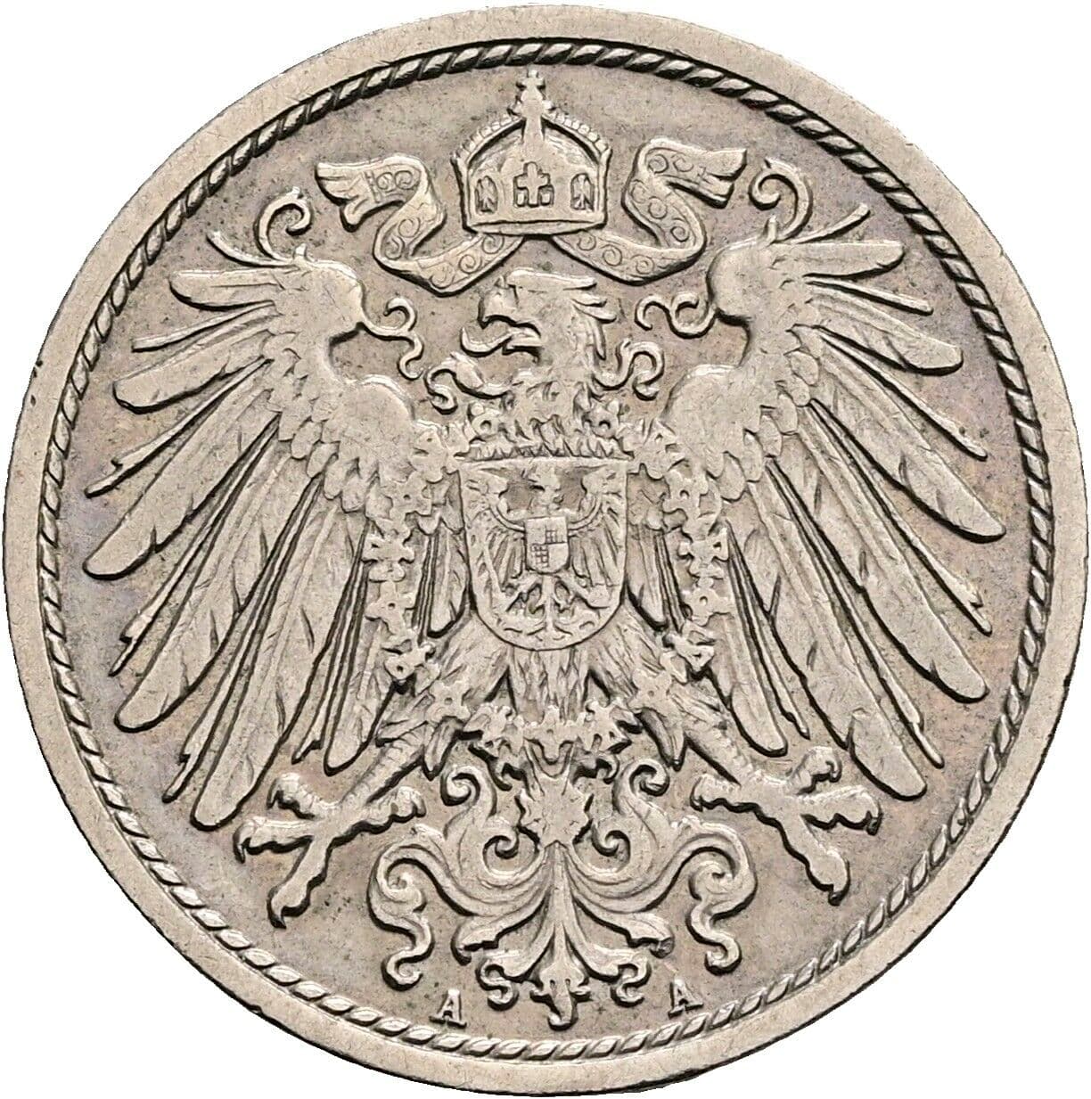 10 Pfennig 1908 A – Rückseite