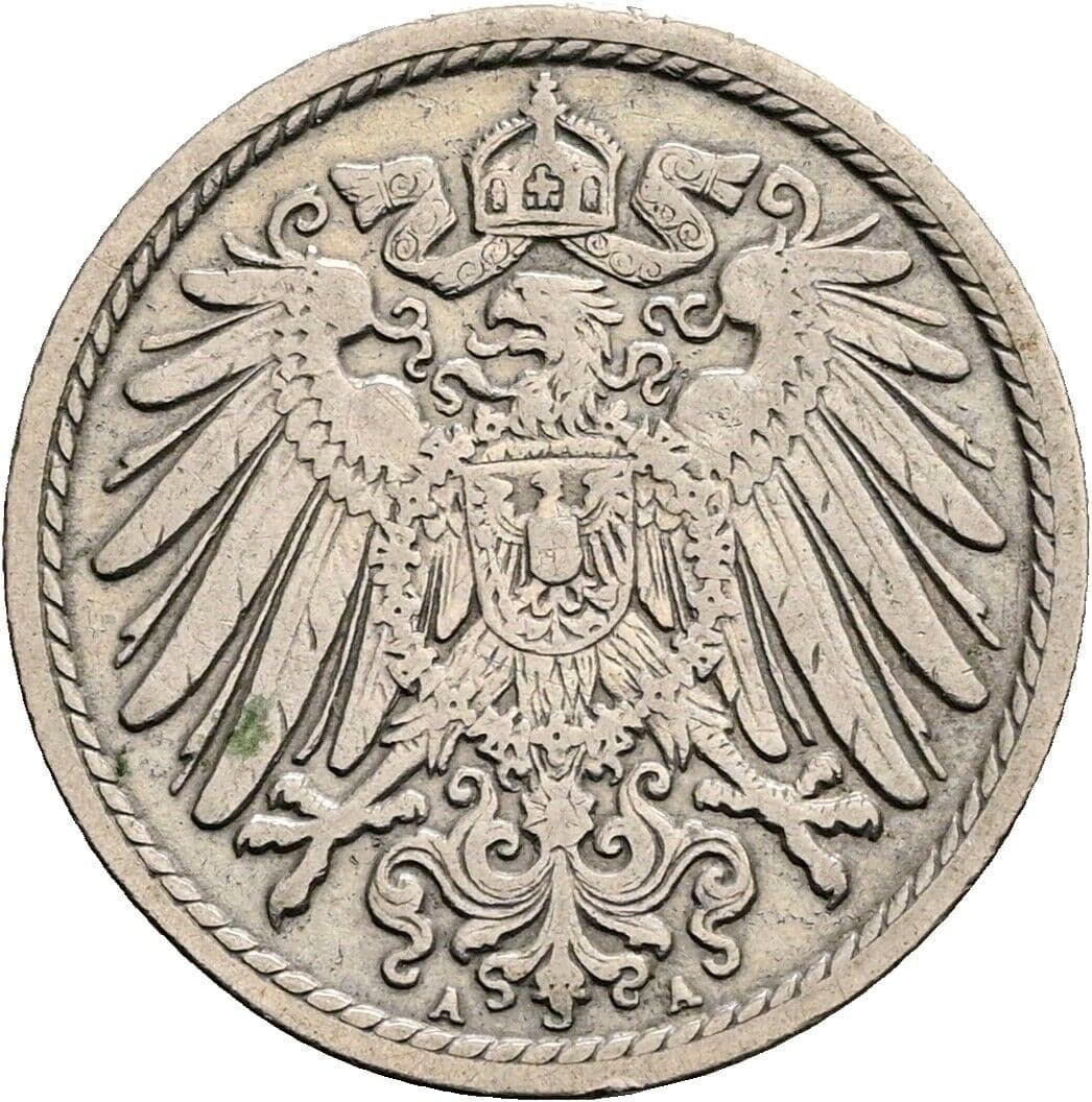 5 Pfennig 1910 A – Rückseite