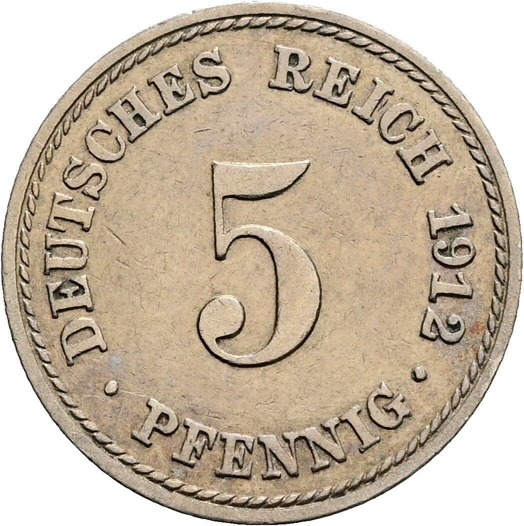 5 Pfennig 1912 A – Vorderseite