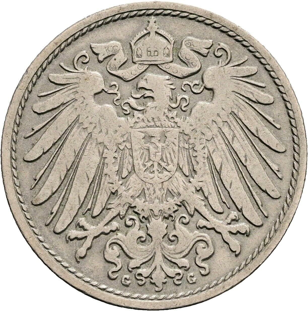 10 Pfennig 1900 G – Rückseite