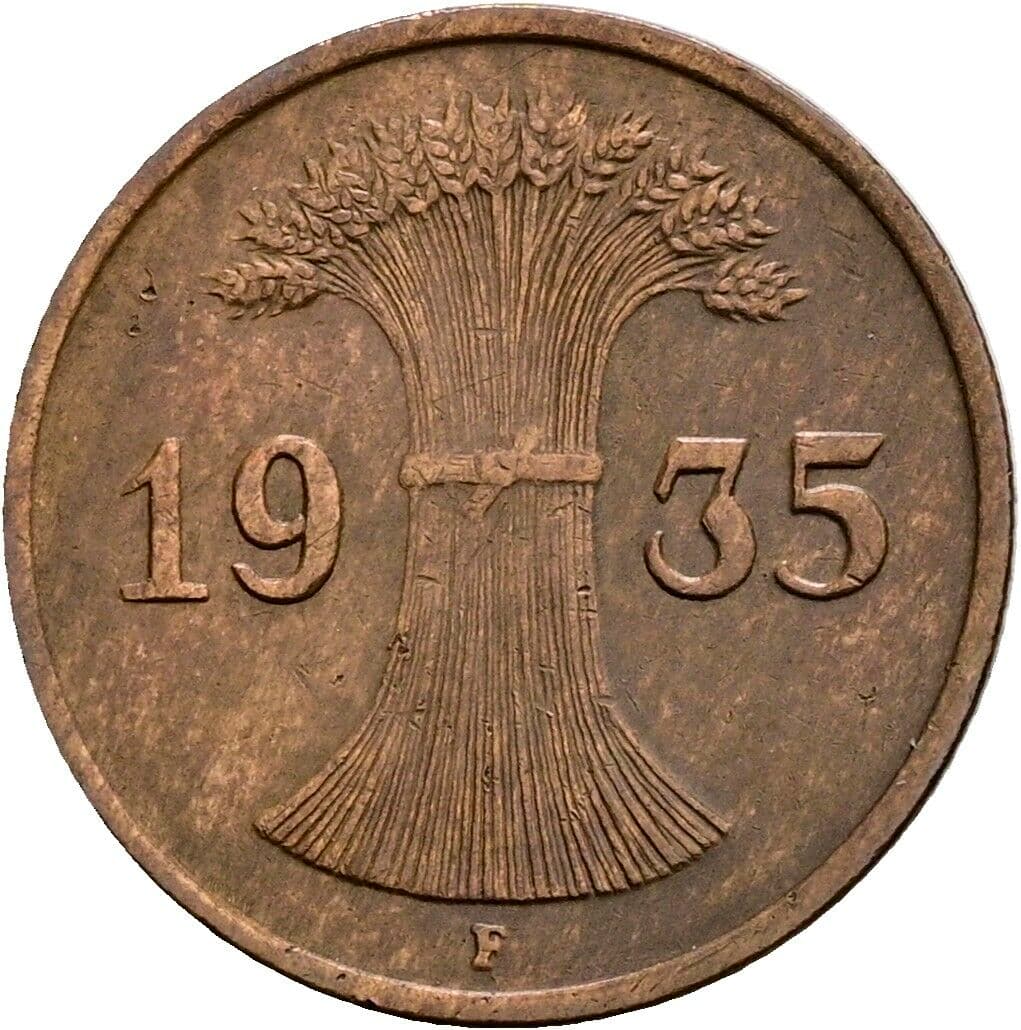 1 Reichspfennig 1935 F – Rückseite
