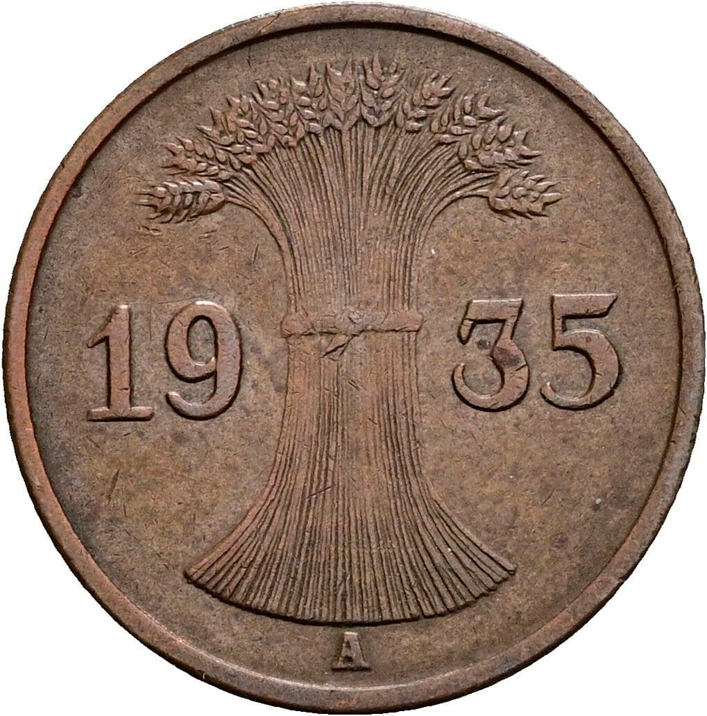1 Reichspfennig 1935 A – Rückseite