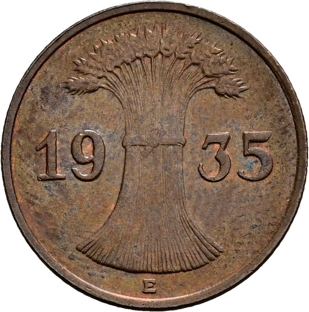 1 Reichspfennig 1935 E – Rückseite