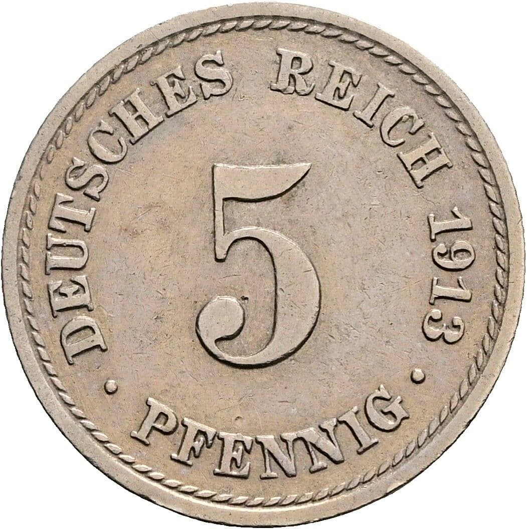 5 Pfennig 1913 A – Vorderseite