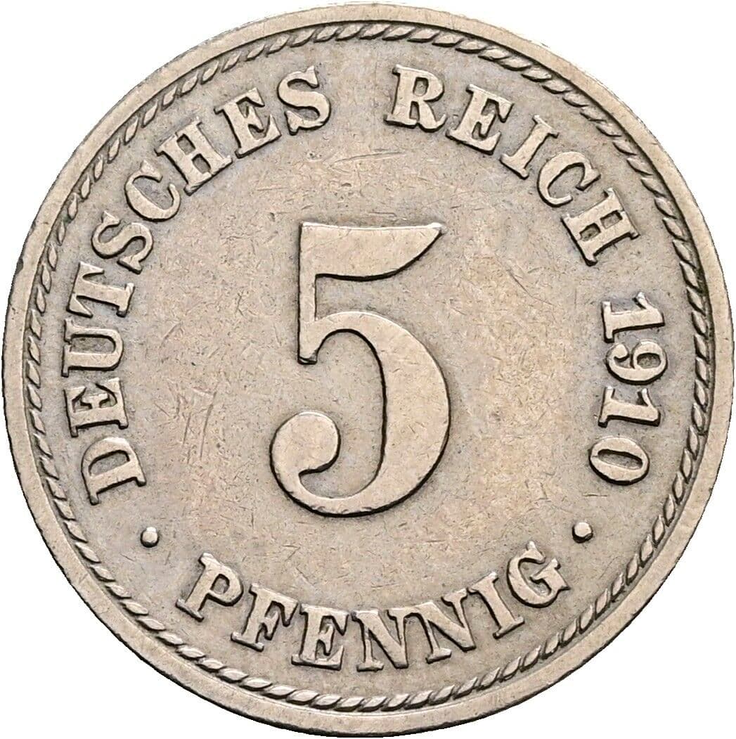 5 Pfennig 1910 A – Vorderseite